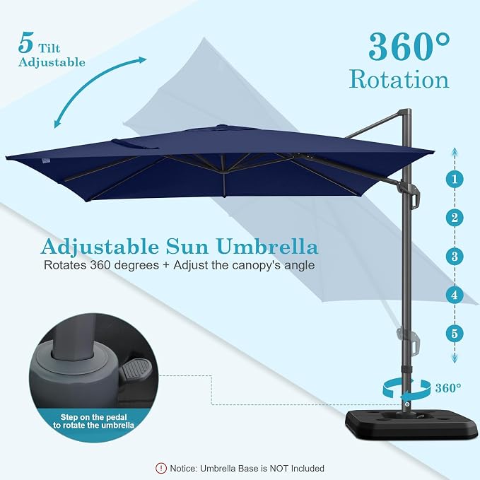 HOTEEL10x10ft Patio Umbrella Cantilever Umbrellas - Image 9