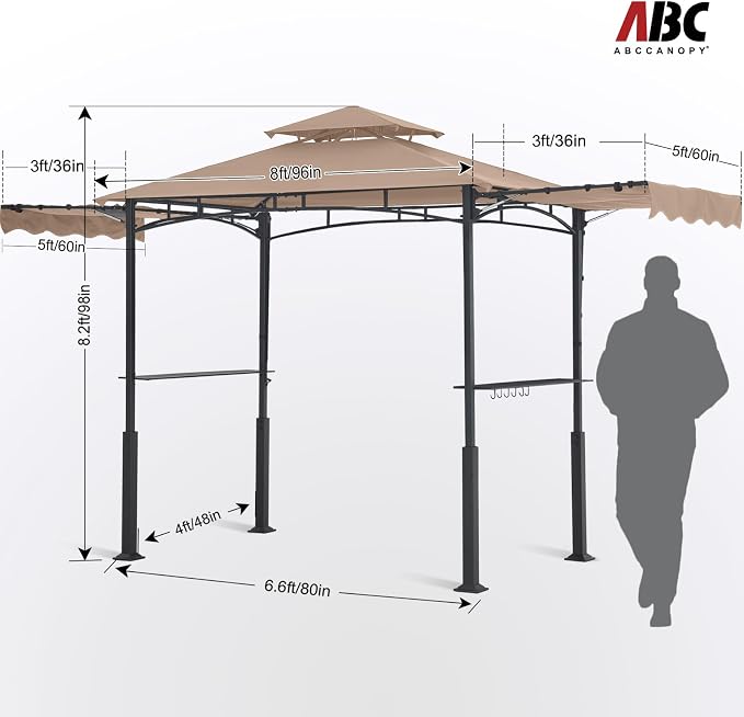 ABCCANOPY Grill Gazebo with 2 Side Awnings - Image 4