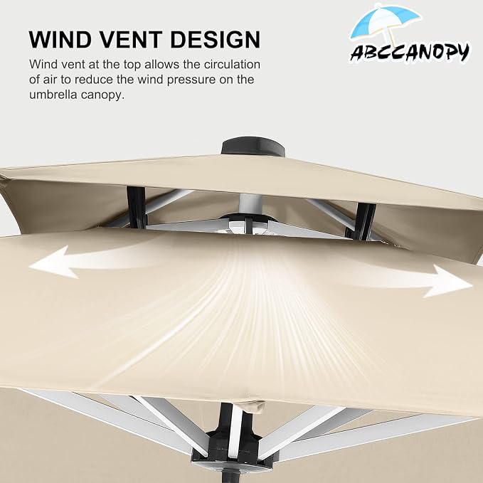 ABCCANOPY Patio Umbrella Cantilever Double Top Outdoor Offset Umbrella - Image 7