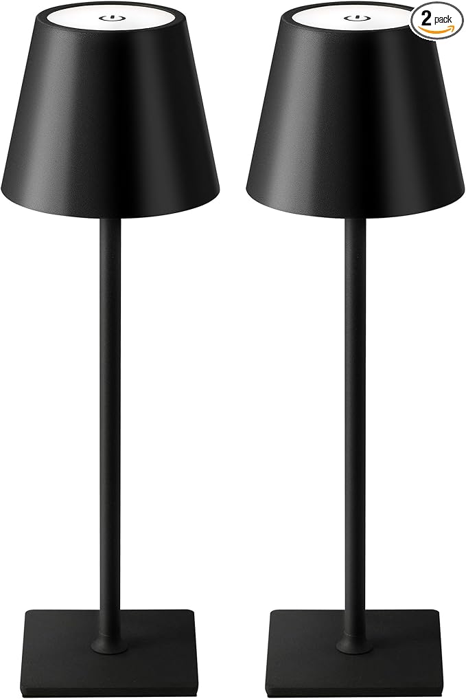 KDG 2 Pack Cordless Table Lamp, Portable LED Desk Lamps, 5000mAh Battery by KDG