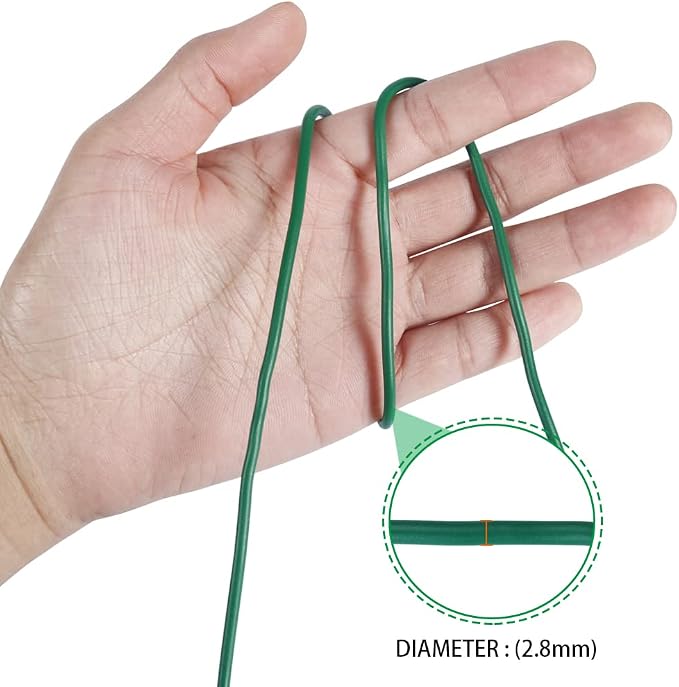 Tenn Well Plant Ties for Climbing Plants, 66 Feet 2.8mm Green Garden Wire Ties - Image 3