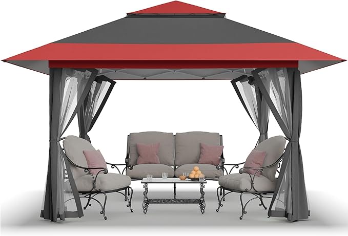 CROWN SHADES 11x11 Pop Up Gazebo, Patented One Push Outoor Canopy Tent by CrownShades