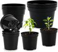4/6/8 Inch Black Plant Nursery Pots, 15 Pack, Thickened Plastic by RooTrimmer