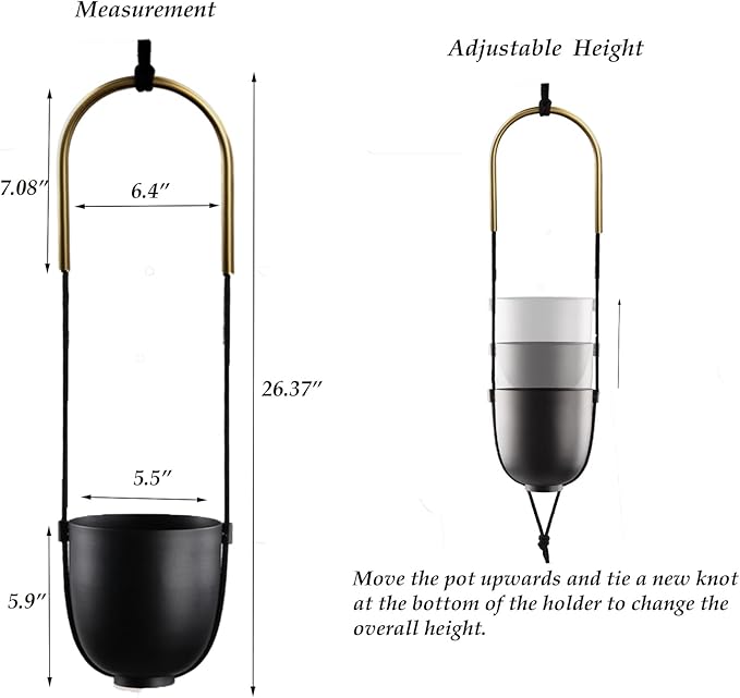 Metal Hanging Planter for Indoor Outdoor Plants Wall and Ceiling Hanging Flower - Image 5