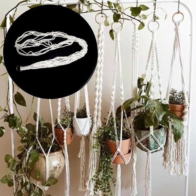 Macrame Plant Hangers 3 Pack, Hanging Plant Holders - Image 4