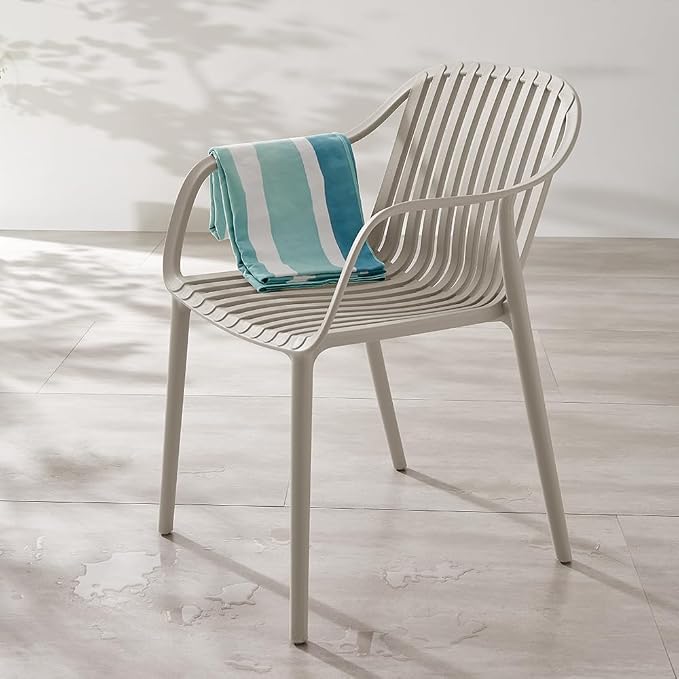 Modern Stackable Outdoor & Indoor Plastic Dining Chairs Set, Outdoor Breathable - Image 6