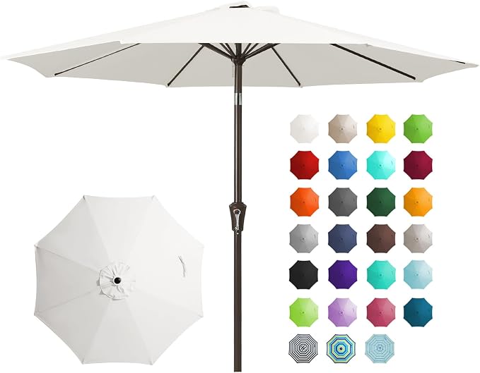 JEAREY 9FT Outdoor Patio Umbrella Outdoor Table Umbrella by JEAREYOutdoorsCollection