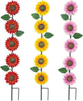 3 Pack Sunflowers Garden Stakes Decor, Metal Yard Art Decorative Garden Stakes by SATHGA