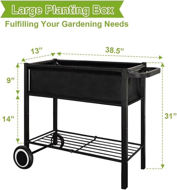 Raised Garden Bed with Legs for Outdoor Plants, Standing Elevated Planter Box - Image 7