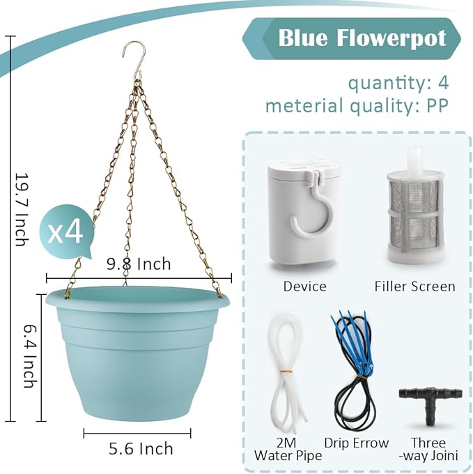 Hanging Planters 10 Inch, Self Watering Hanging Basket - Image 4