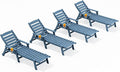 SERWALL Patio Chaise Lounge Chair Set of 4, 5 Positions Adjustable Poly Outdoor by SERWALL
