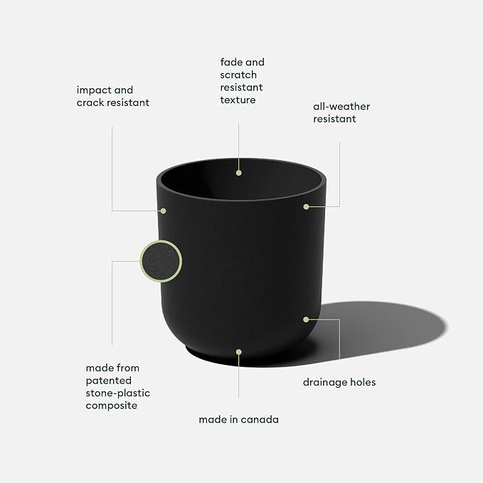 Veradek Round Black Plastic Planter Pots - Image 2