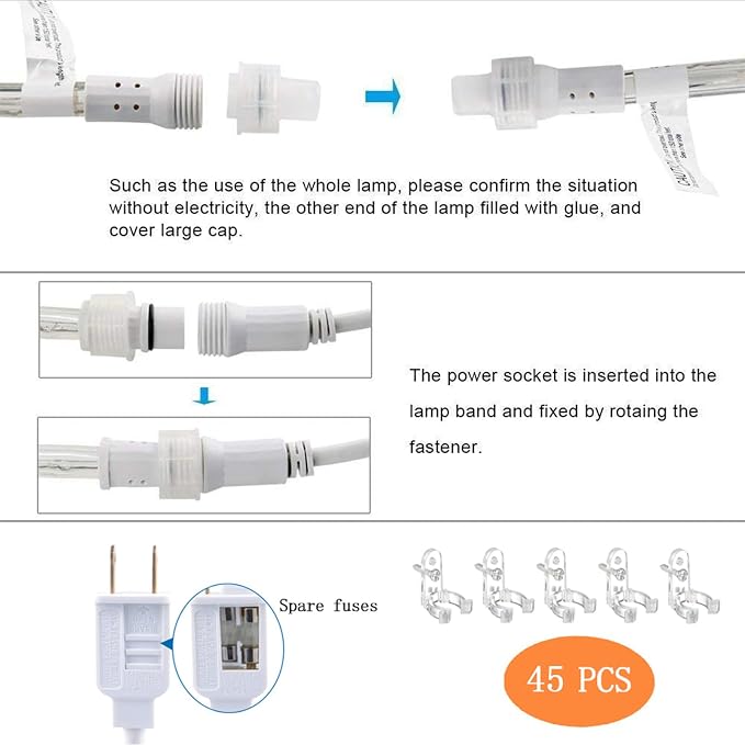 150ft LED Rope Lights Outdoor, 1080 LED Connectable and Flexible Tube Lights - Image 4
