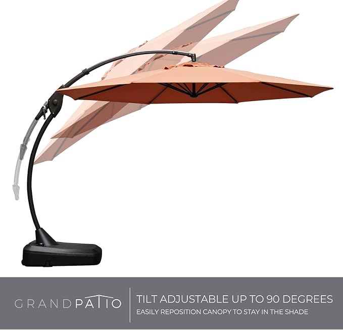 Grand patio 12FT Sunbrella Cantilever Round Umbrella Outdoor Round Aluminum - Image 5