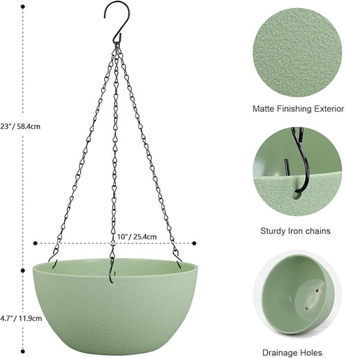 10 inch Hanging Planters Plant Pots - Image 2