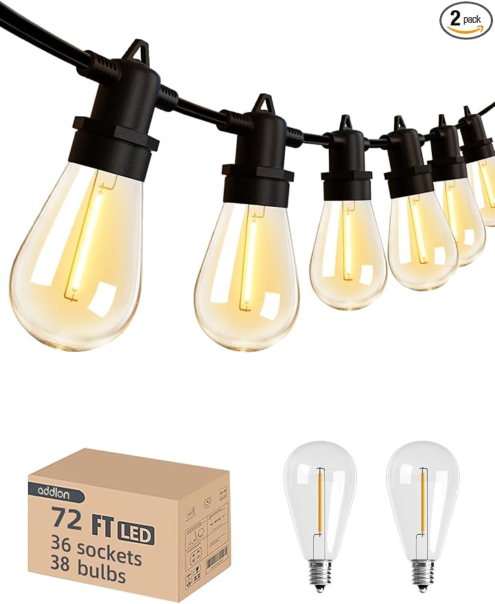 addlon 72FT LED Outdoor String Lights by addlon
