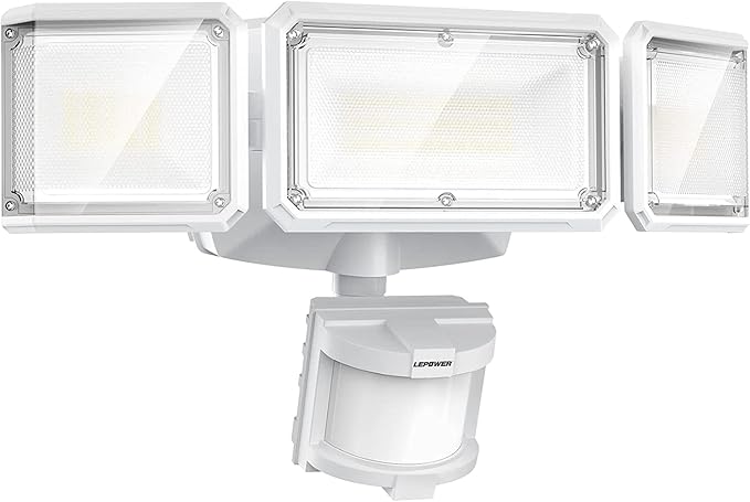 LEPOWER Battery Powered LED Flood Light Outdoor, 1500LM Motion Sensor Security by LEPOWER