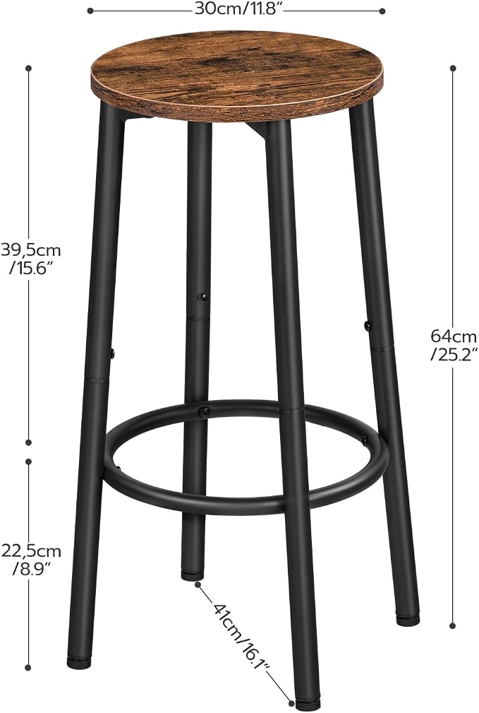 HOOBRO Bar Stools, Kitchen Round Height Stools - Image 3