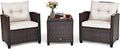 Tangkula 3 Pieces Patio Furniture Set, PE Rattan Wicker 3 Pcs Outdoor Sofa Set by TANGKULA