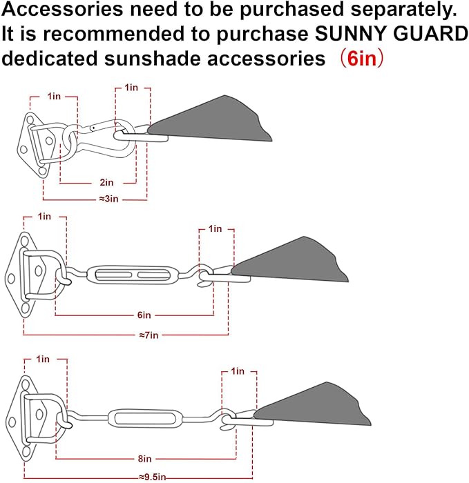 SUNNY GUARD Sun Shade Sail 10' x 13' Rectangle Grey-White UV Block Sunshade - Image 5