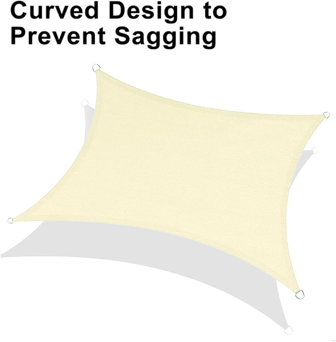 LOVE STORY Custom Size 5'x8' Butter Cream Sun Shade Sail Rectangle UV Block - Image 6