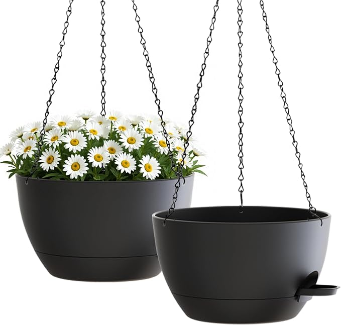 2 Pack 10 Inch Self Watering Hanging Planters by zople