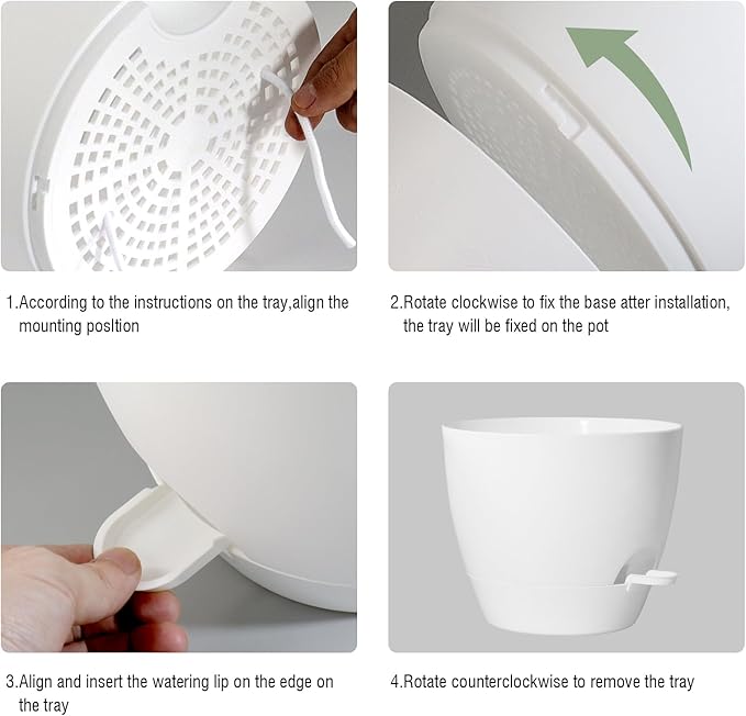 Large Self Watering Pots, 12/10/9 Plastic Planters - Image 5