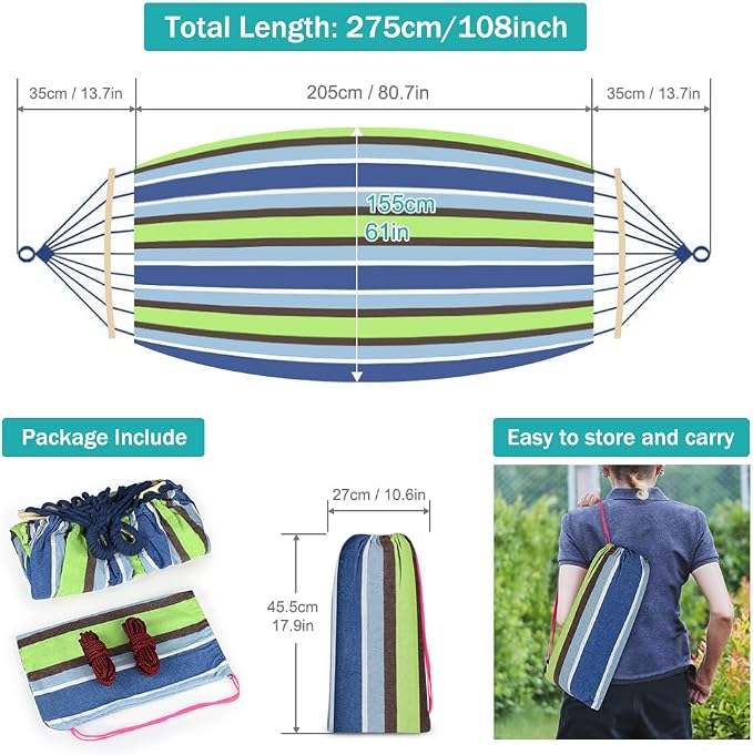 MOSFiATA Hammocks Portable Camping Hammock Upgraded 550lb Comfortable Fabric - Image 3