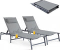 2 Pack Foldable Chaise Lounge Chair by HOMELYM