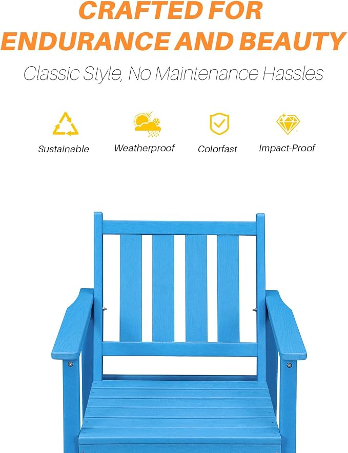 HDPE Patio Dining Set, 5-Piece Outdoor Table and Chairs - Image 6