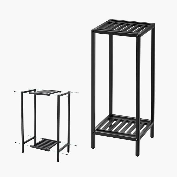 Zhongma 2 Tier 30" Tall Indoor Outdoor Plant Stand, 12 L x 12 W x 30 H inch by Zhongma