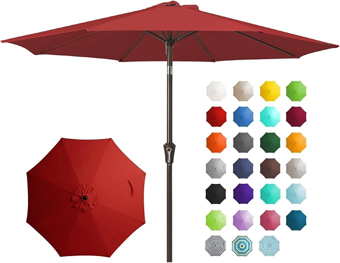 JEAREY 9FT Outdoor Patio Umbrella Outdoor Table Umbrella by JEAREYOutdoorsCollection