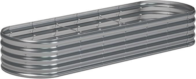 zizin Galvanized Raised Garden Bed Metal Oval Raised Garden Beds Outdoor - Image 7