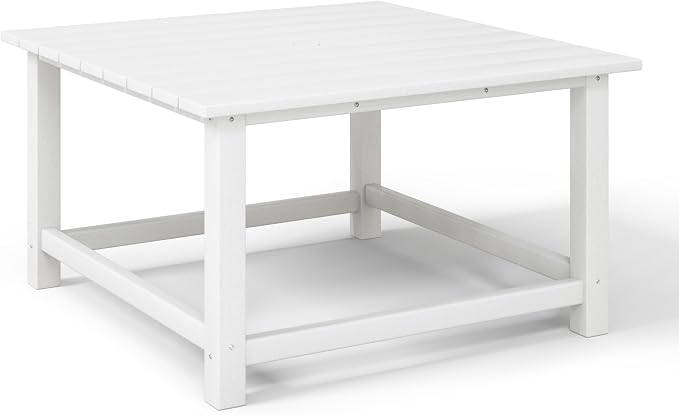 WestinTrends Malibu Low Outdoor HDPE Square Patio Coffee Table - Image 7
