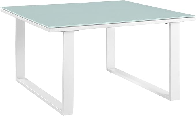 Modway Fortuna Aluminum Outdoor Patio Side Table in White by Modway