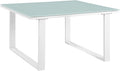 Modway Fortuna Aluminum Outdoor Patio Side Table in White by Modway