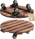 Idzo 2-Pack 14 Inch Acacia Wood Plant Caddy by Idzo