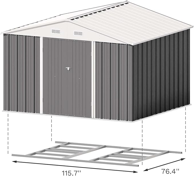 Patiowell 10 x 8 FT Outdoor Storage Shed - Image 7