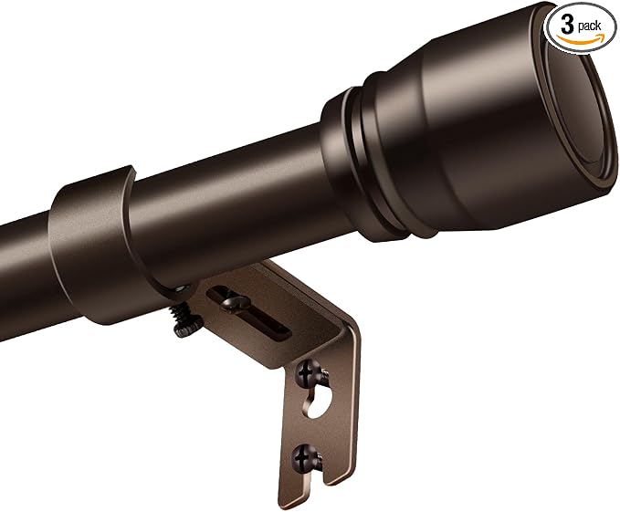 2 PACK 1” Diameter brown curtain rod Itself is 30 to 60 inch. 1 Pack Fits 30-54 by Unknown