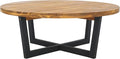 SAFAVIEH Outdoor Collection Leo Natural/Black 4-Leg Round Coffee Table by SAFAVIEH
