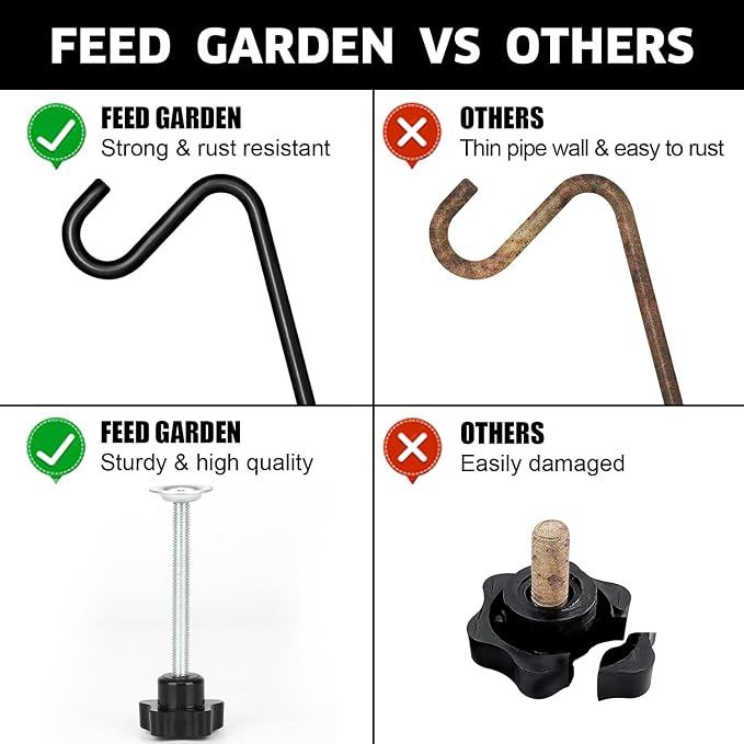 FEED GARDEN 2 Pack 14 Inch Deck Hook, Deck Bird Feeder Hanger, Applicable Deck - Image 4