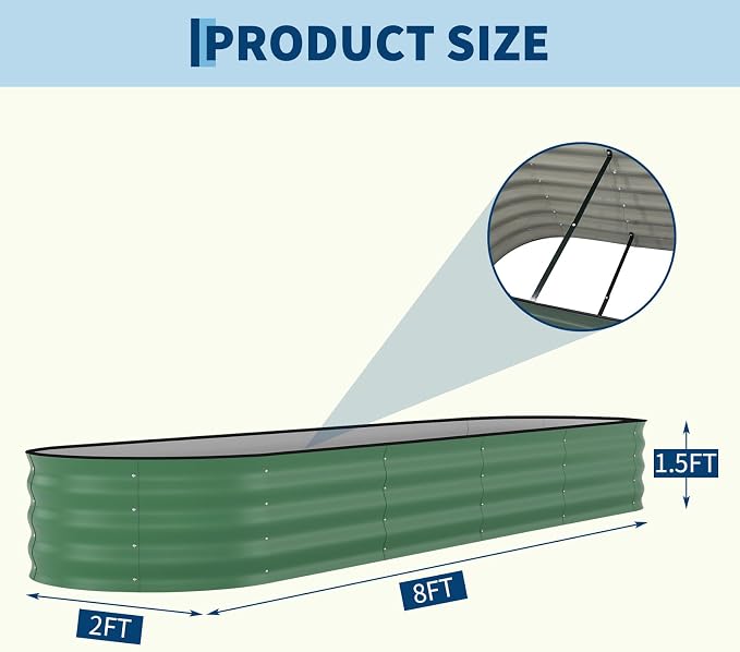 Garvee 2 Pack Galvanized Raised Garden Beds - Image 8