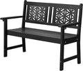 VINGLI 47" Outdoor Wood Bench, All Weather Outdoor Wooden Patio Garden Bench by VINGLI