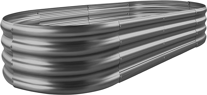 Land Guard 6×3×1 ft Galvanized Raised Garden Bed Kit， Raised Garden Boxes by LandGuard