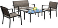 Devoko 4 Pieces Patio Furniture Set Outdoor Garden Patio Conversation Sets by DEVOKO