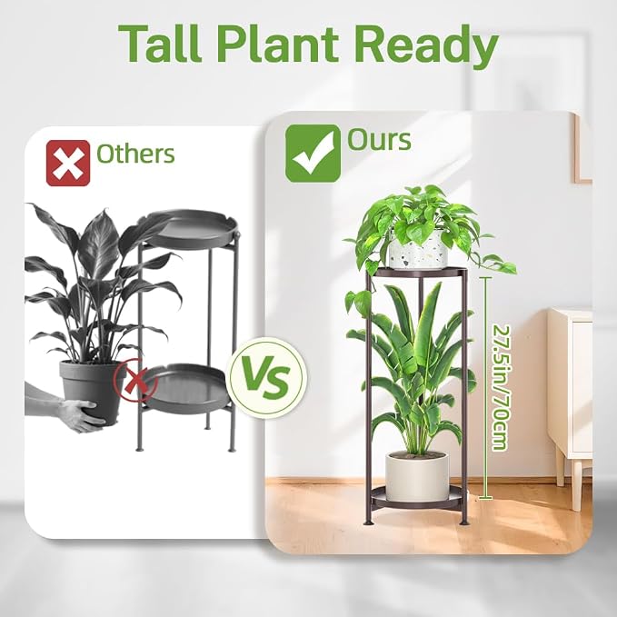 iDavosic.ly 2 Tier Corner Plant Stand Indoor, Tall Vertical Metal Flower Heavy - Image 3