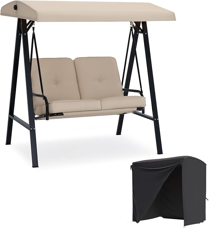 AECOJOY 2-Seat Outdoor Patio Swing Chair by AECOJOY