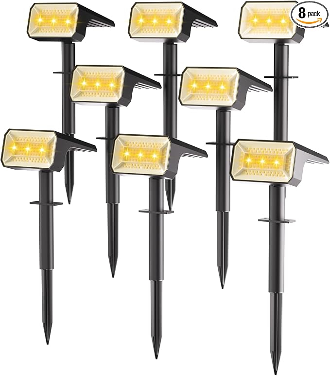 Fabrito 8 Pack Solar Spot Lights Outdoor Waterproof IP67, Dusk to Dawn by Fabrito