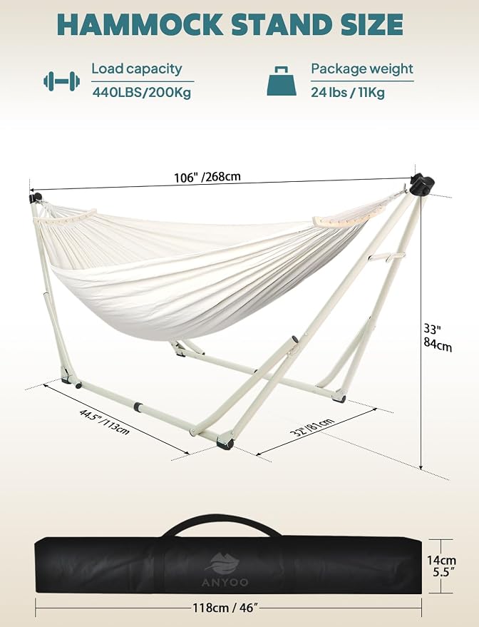 Anyoo 2 in 1 Hammock and Swinging Chair - Image 3