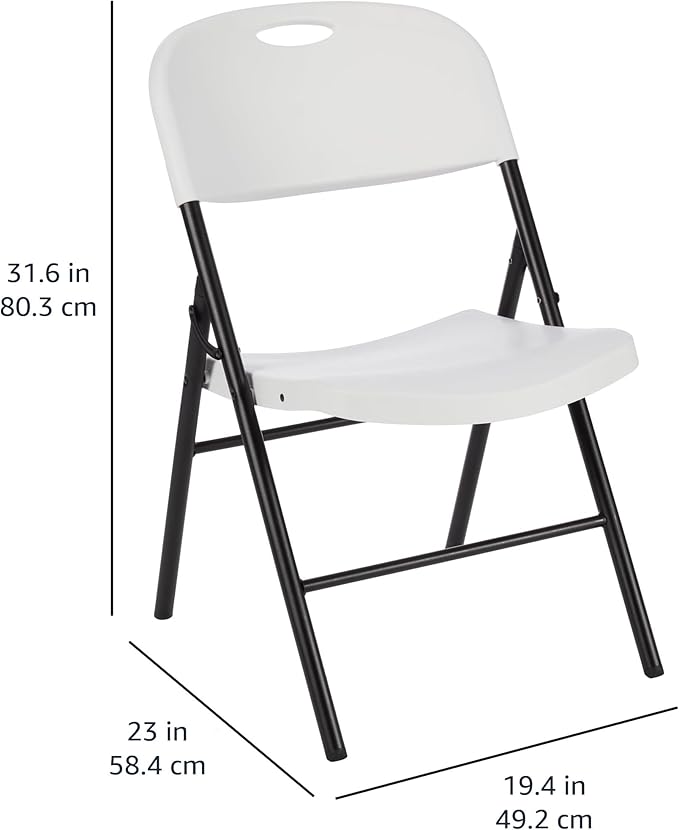 Amazon Basics Sturdy Foldable Plastic Chair, 350-Pound Capacity - Image 3